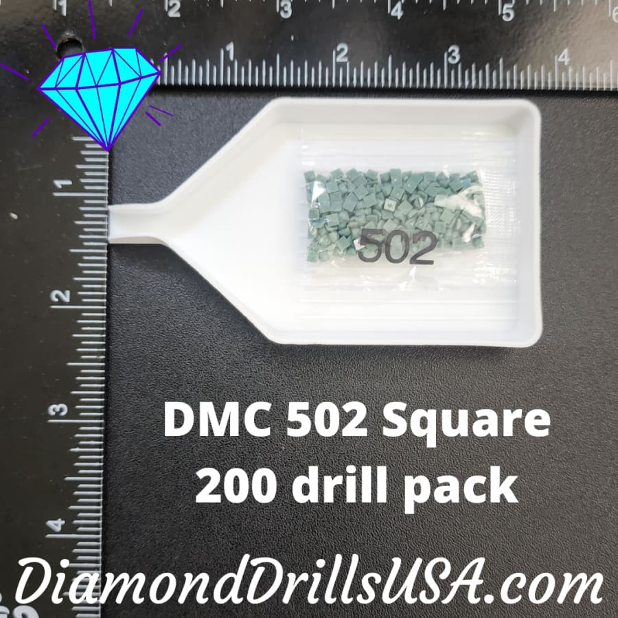 DMC 502 SQUARE 5D Diamond Painting Drills Beads DMC 502 Blue