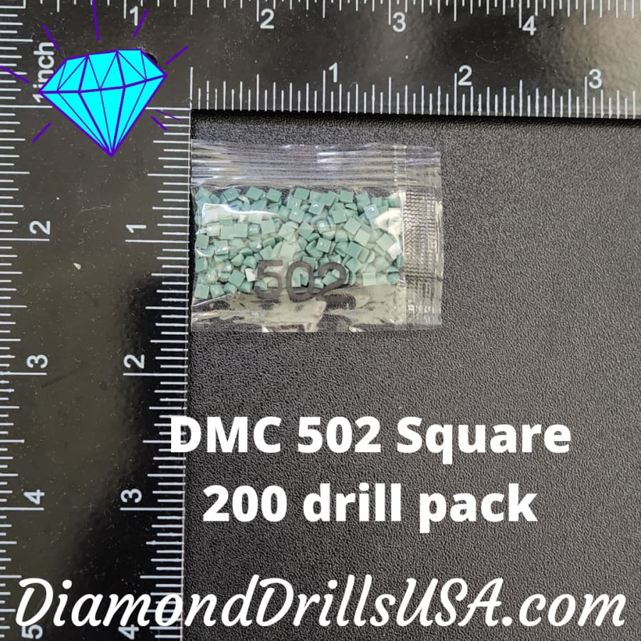 DMC 502 SQUARE 5D Diamond Painting Drills Beads DMC 502 Blue