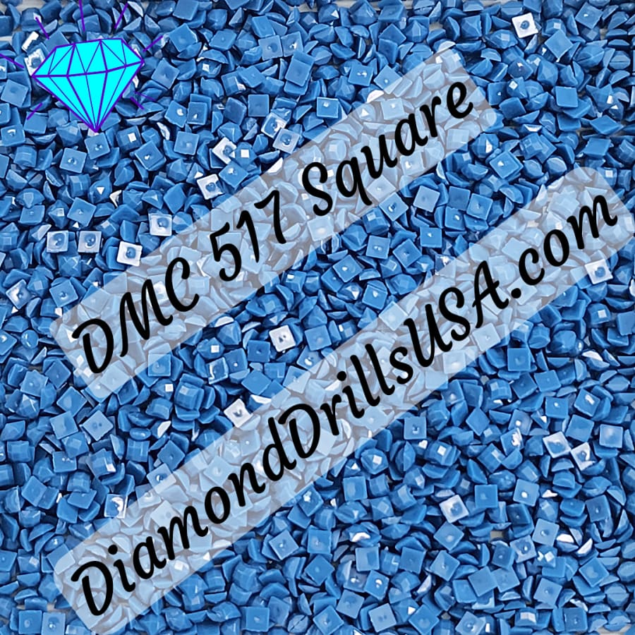 DMC 517 SQUARE 5D Diamond Painting Drills Beads DMC 517 Dark