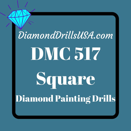DMC 517 SQUARE 5D Diamond Painting Drills Beads DMC 517 Dark
