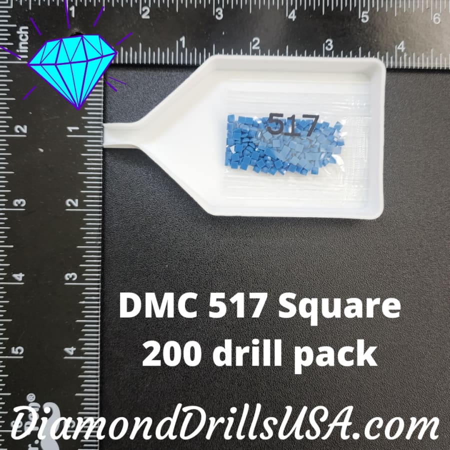 DMC 517 SQUARE 5D Diamond Painting Drills Beads DMC 517 Dark