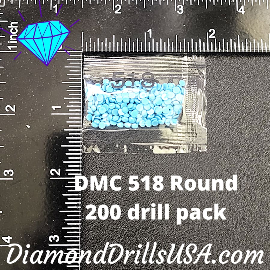 DMC 518 ROUND 5D Diamond Painting Drills Beads DMC 518 Light