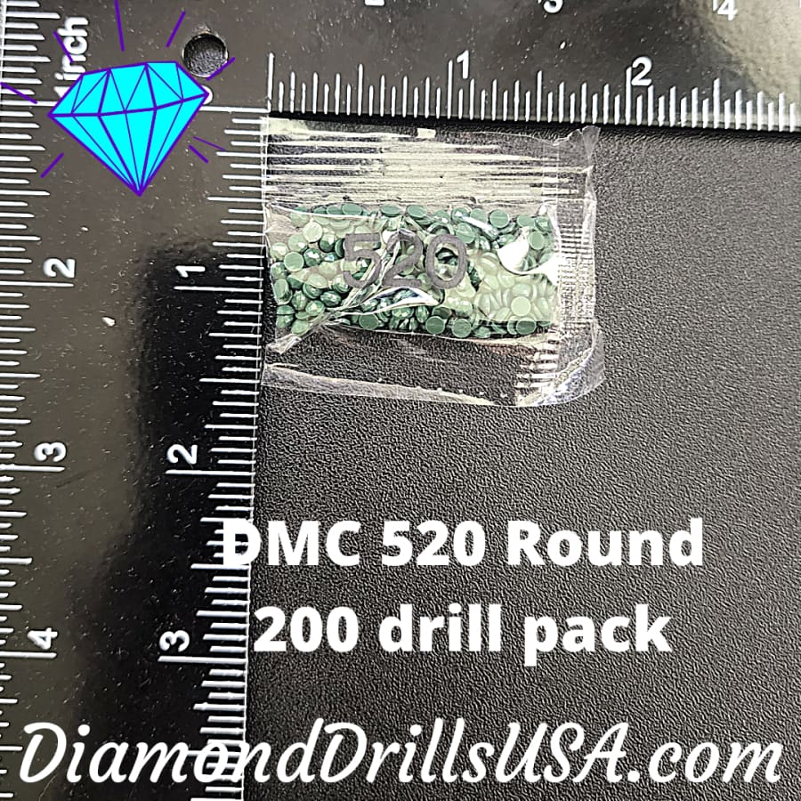 DMC 520 ROUND 5D Diamond Painting Drills Beads DMC 520 Dark