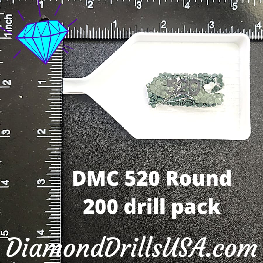 DMC 520 ROUND 5D Diamond Painting Drills Beads DMC 520 Dark