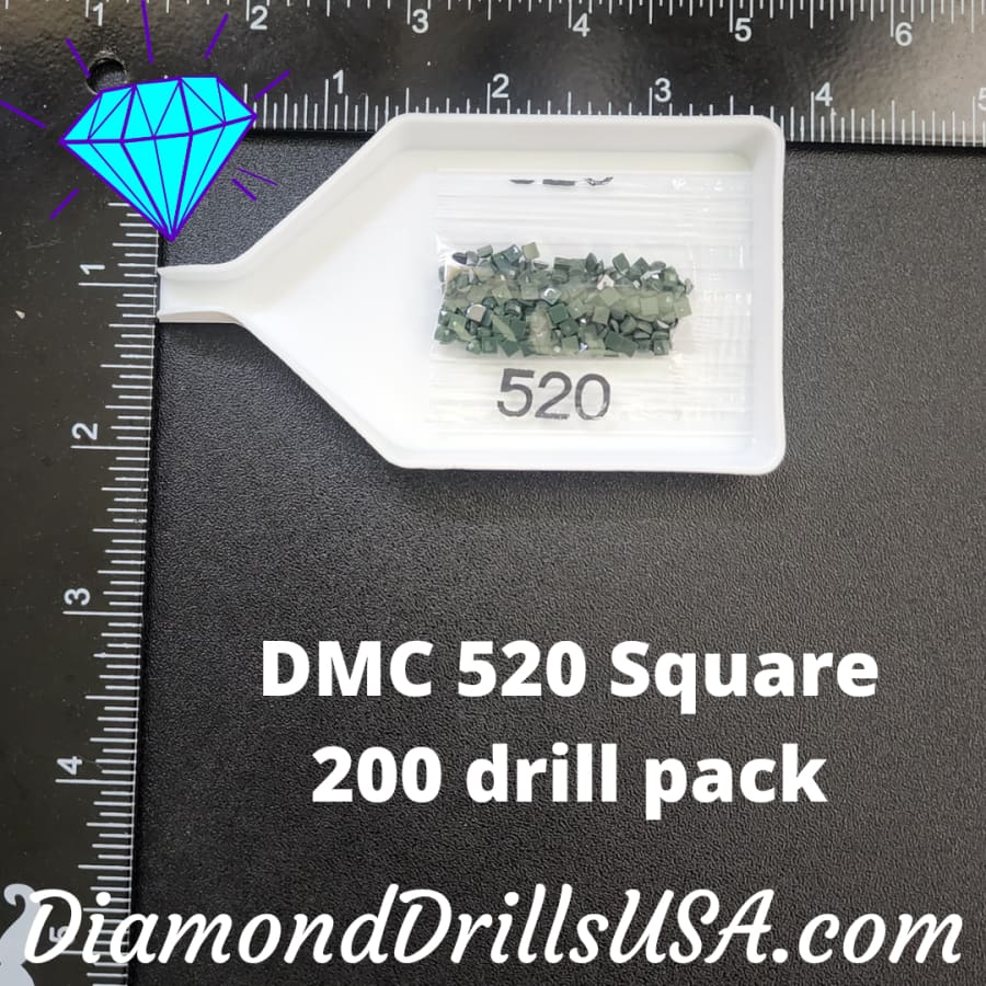 DMC 520 SQUARE 5D Diamond Painting Drills Beads DMC 520 Dark