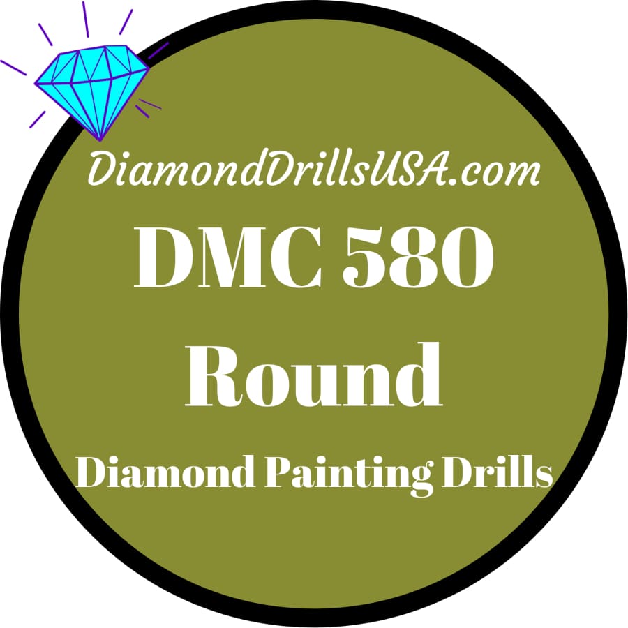 DMC 580 ROUND 5D Diamond Painting Drills Beads DMC 580 Dark