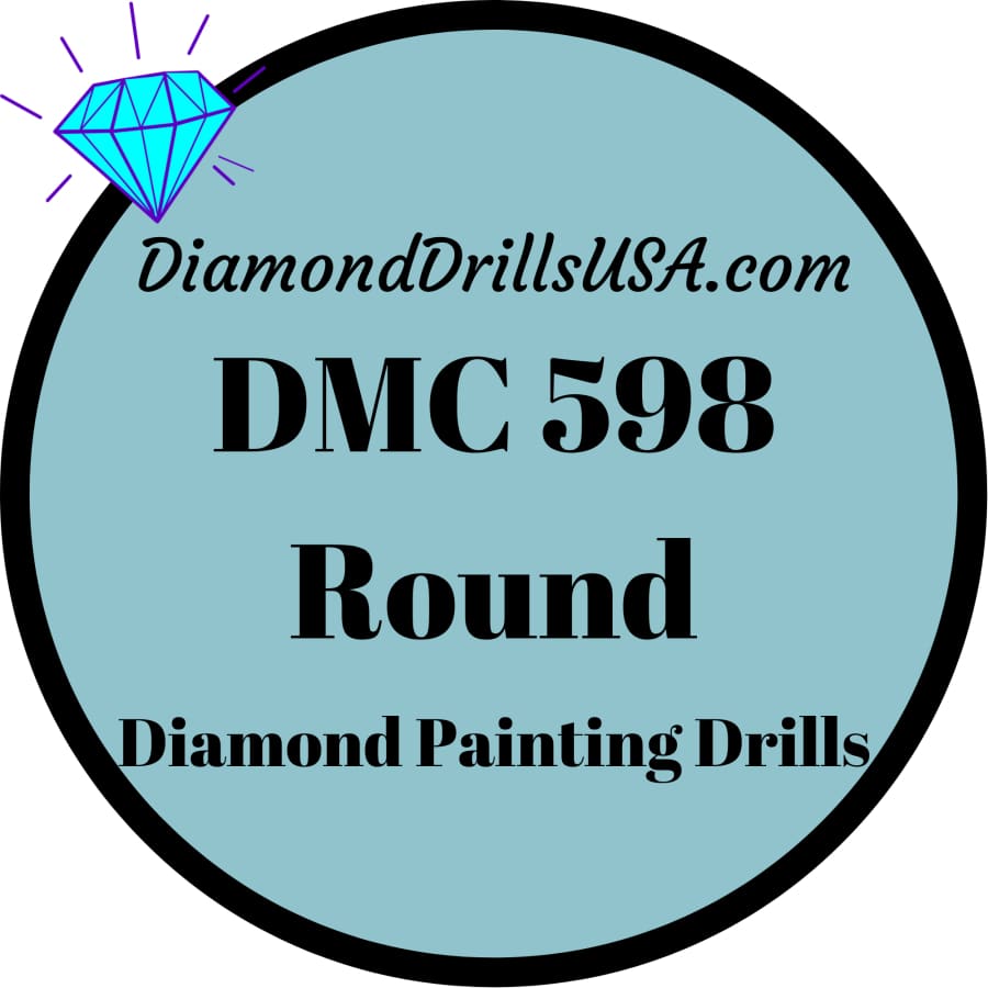 DMC 598 ROUND 5D Diamond Painting Drills Beads DMC 598 Light