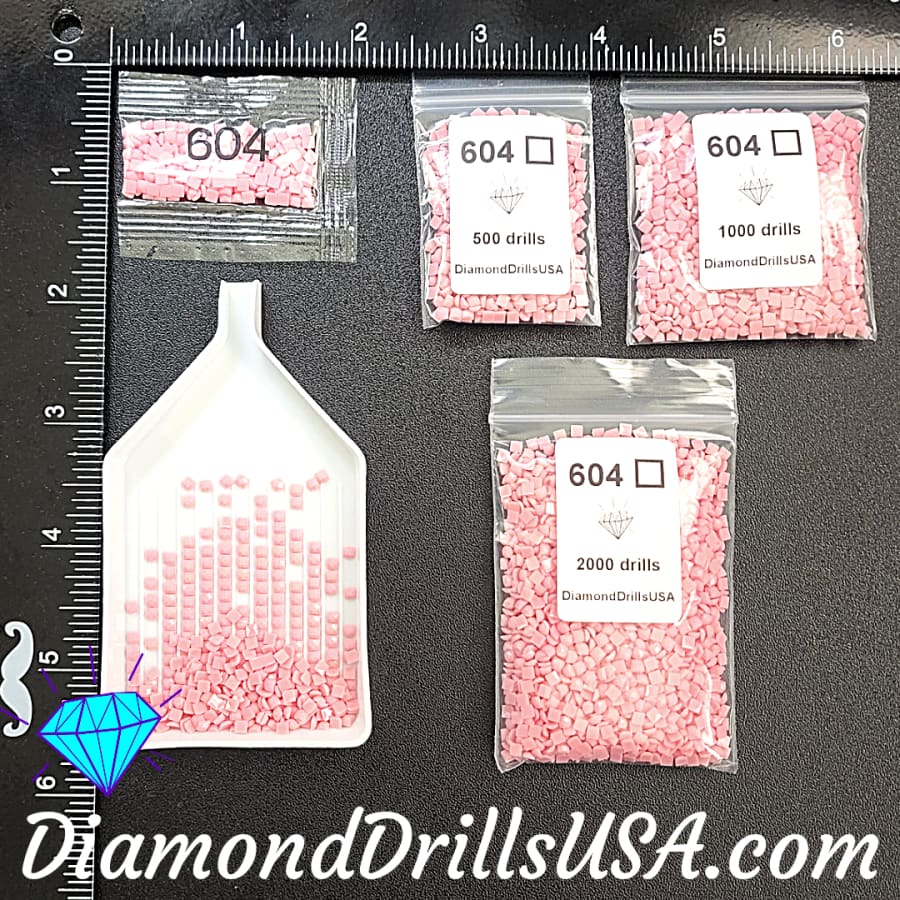 DMC 604 SQUARE 5D Diamond Painting Drills Beads DMC 604