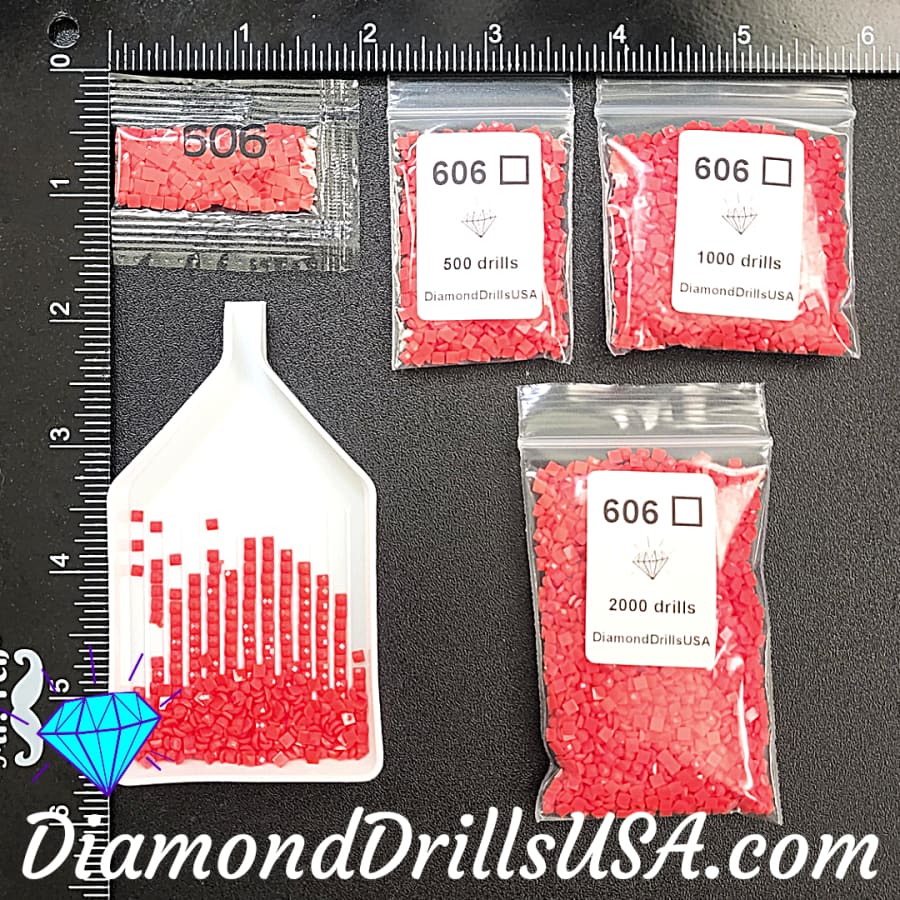 DMC 606 SQUARE 5D Diamond Painting Drills Beads DMC 606