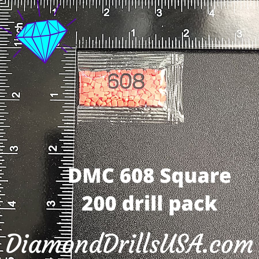 DMC 608 SQUARE 5D Diamond Painting Drills Beads DMC 608