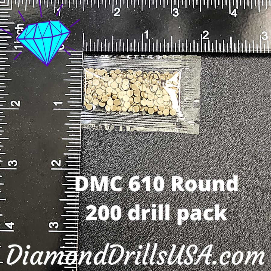 DMC 610 ROUND 5D Diamond Painting Drills Beads DMC 610 Dark