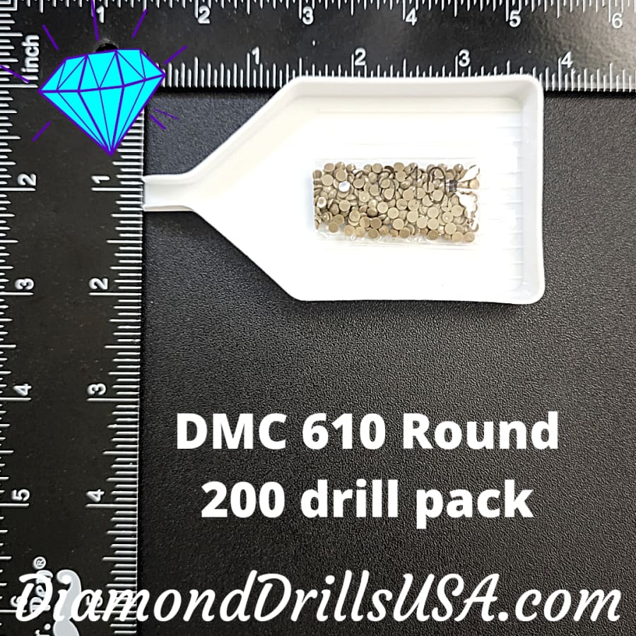DMC 610 ROUND 5D Diamond Painting Drills Beads DMC 610 Dark