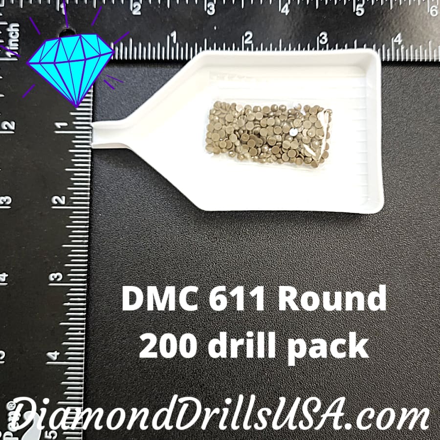 DMC 611 ROUND 5D Diamond Painting Drills Beads DMC 611 Drab