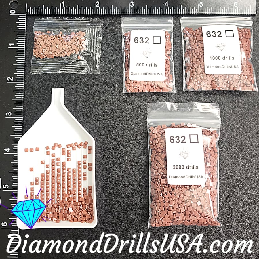 DMC 632 SQUARE 5D Diamond Painting Drills Beads DMC 632