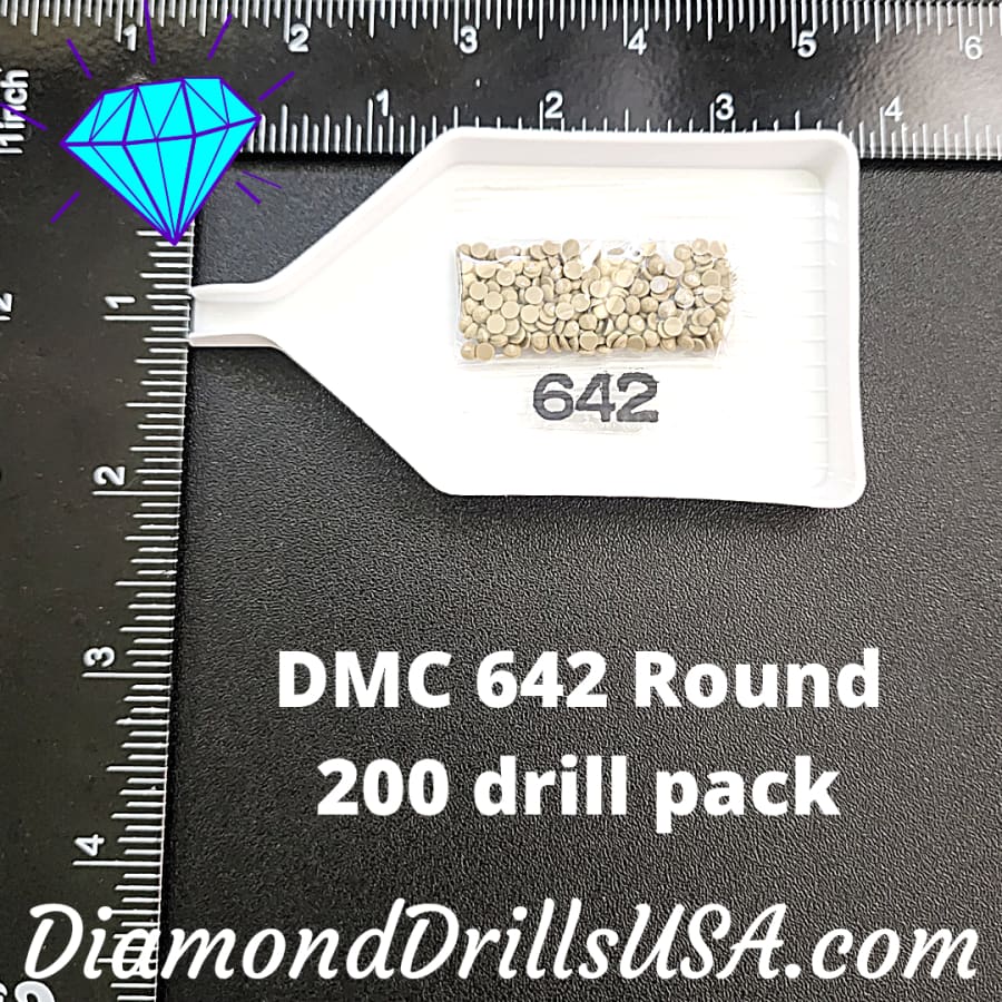 DMC 642 ROUND 5D Diamond Painting Drills Beads DMC 642 Dark