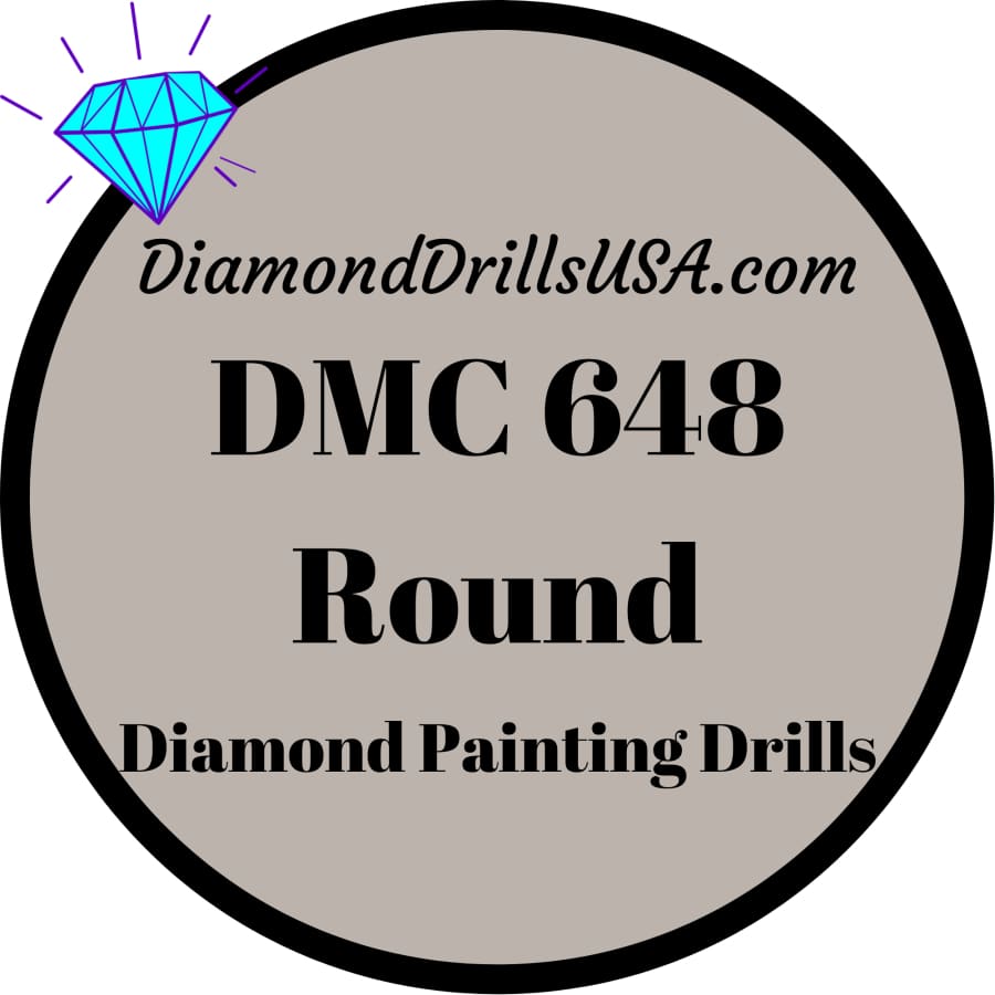 DMC 648 ROUND 5D Diamond Painting Drills Beads DMC 648 Light