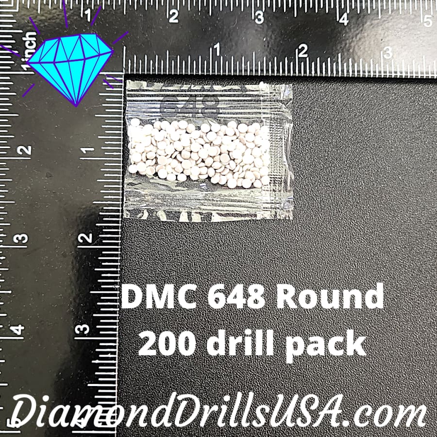 DMC 648 ROUND 5D Diamond Painting Drills Beads DMC 648 Light