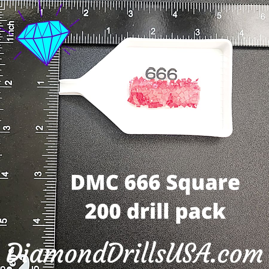 DMC 666 SQUARE 5D Diamond Painting Drills Beads DMC 666