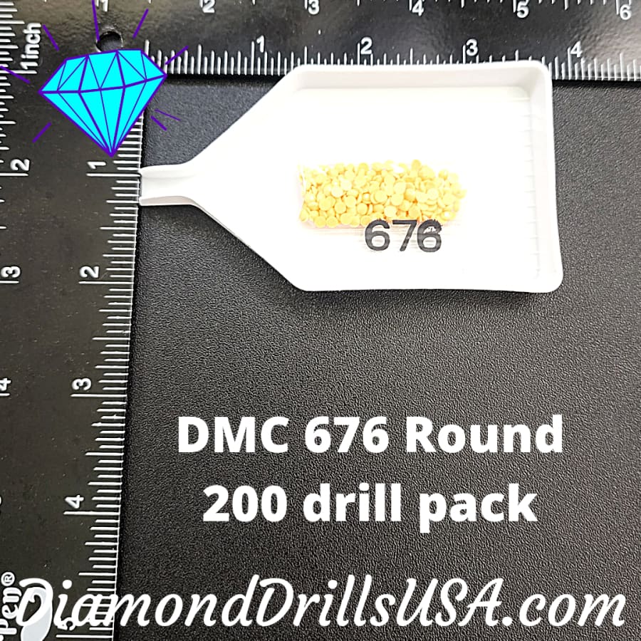 DMC 676 ROUND 5D Diamond Painting Drills Beads DMC 676 Light