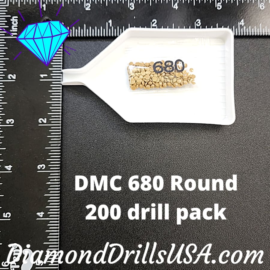DMC 680 ROUND 5D Diamond Painting Drills Beads DMC 680 Dark