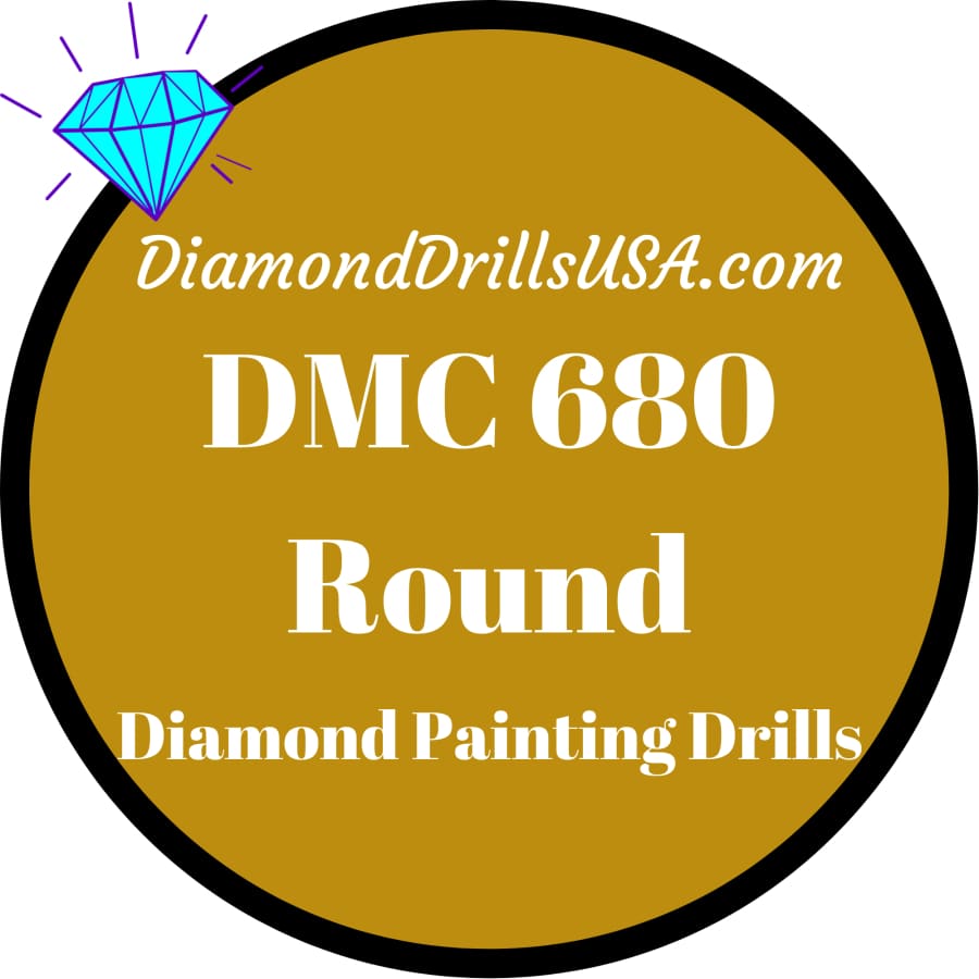 DMC 680 ROUND 5D Diamond Painting Drills Beads DMC 680 Dark