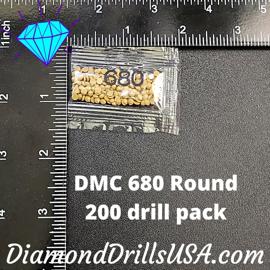 DMC 680 ROUND 5D Diamond Painting Drills Beads DMC 680 Dark