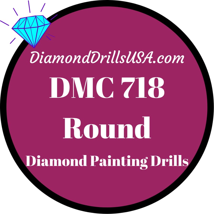 DMC 718 ROUND 5D Diamond Painting Drills Beads DMC 718 Plum