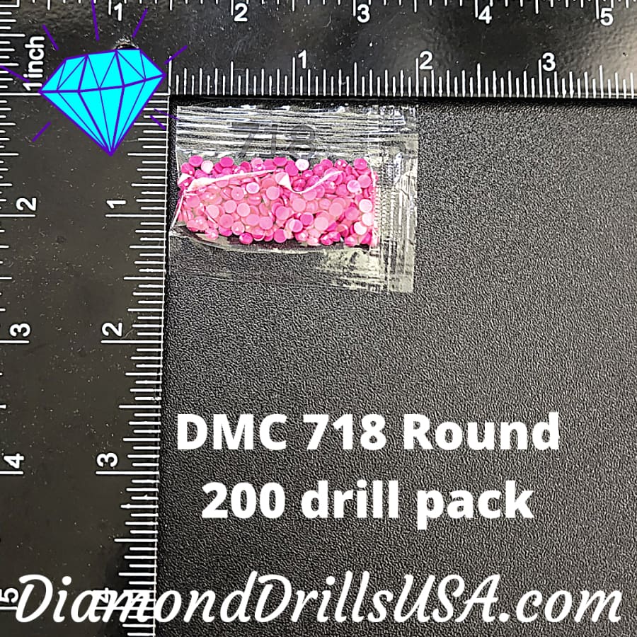 DMC 718 ROUND 5D Diamond Painting Drills Beads DMC 718 Plum