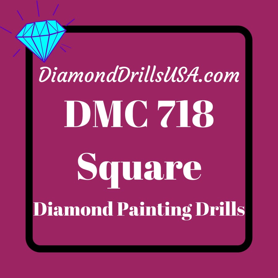 DMC 718 SQUARE 5D Diamond Painting Drills Beads DMC 718 Plum