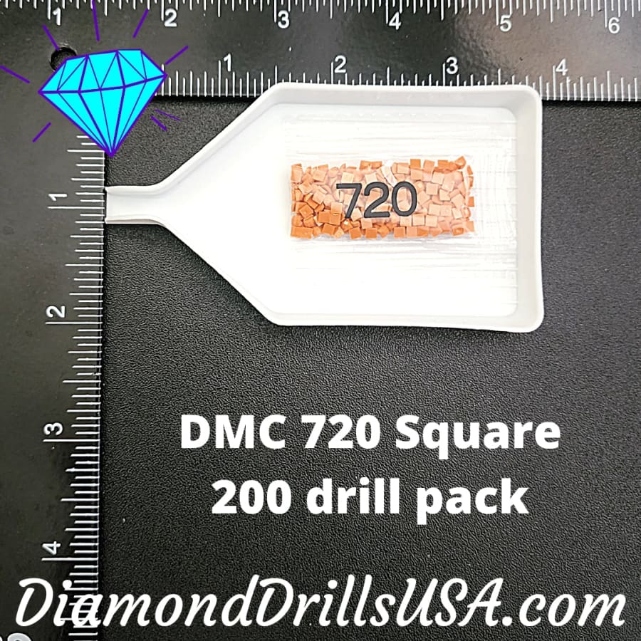DMC 720 SQUARE 5D Diamond Painting Drills Beads DMC 720 Dark