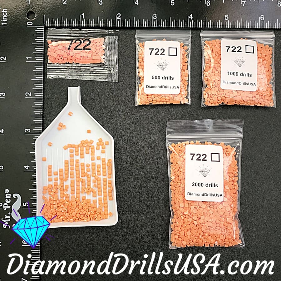 DMC 722 SQUARE 5D Diamond Painting Drills Beads DMC 722