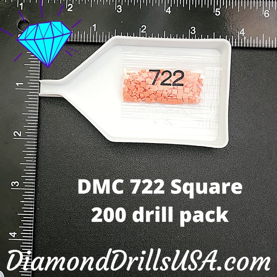 DMC 722 SQUARE 5D Diamond Painting Drills Beads DMC 722