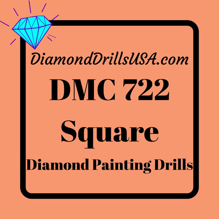 DMC 722 SQUARE 5D Diamond Painting Drills Beads DMC 722