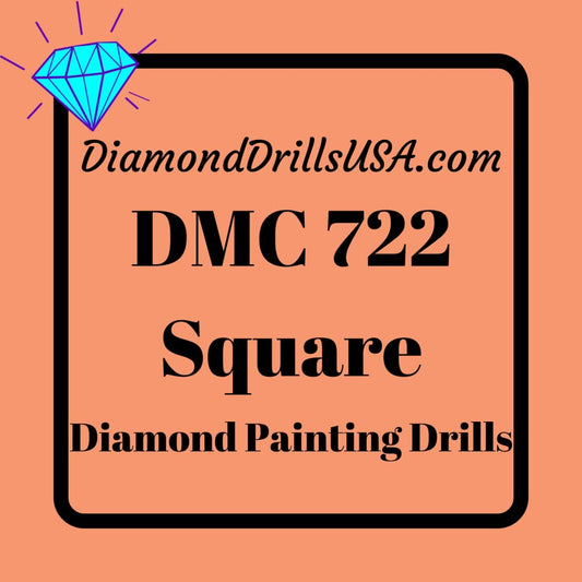 DMC 722 SQUARE 5D Diamond Painting Drills Beads DMC 722
