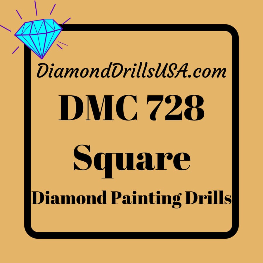 DMC 728 SQUARE 5D Diamond Painting Drills Beads DMC 728
