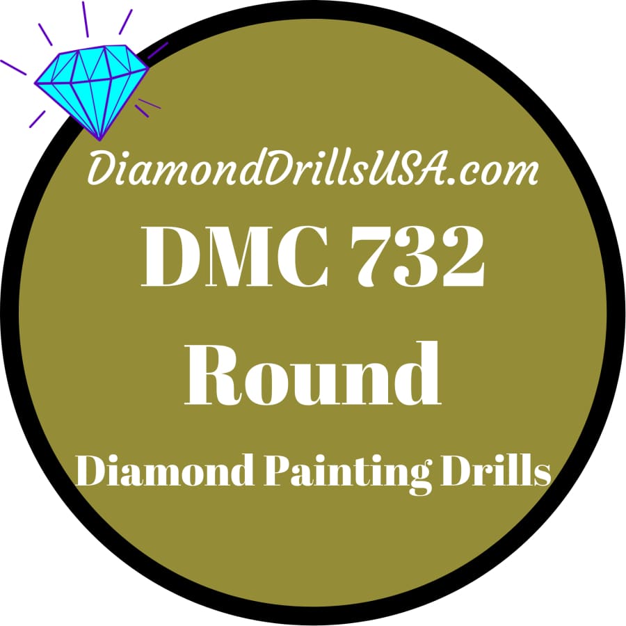 DMC 732 ROUND 5D Diamond Painting Drills Beads DMC 732 Olive