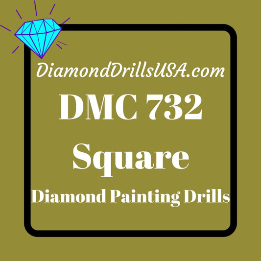 DMC 732 SQUARE 5D Diamond Painting Drills Beads DMC 732