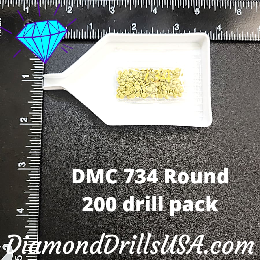 DMC 734 ROUND 5D Diamond Painting Drills DMC 734 Light Olive