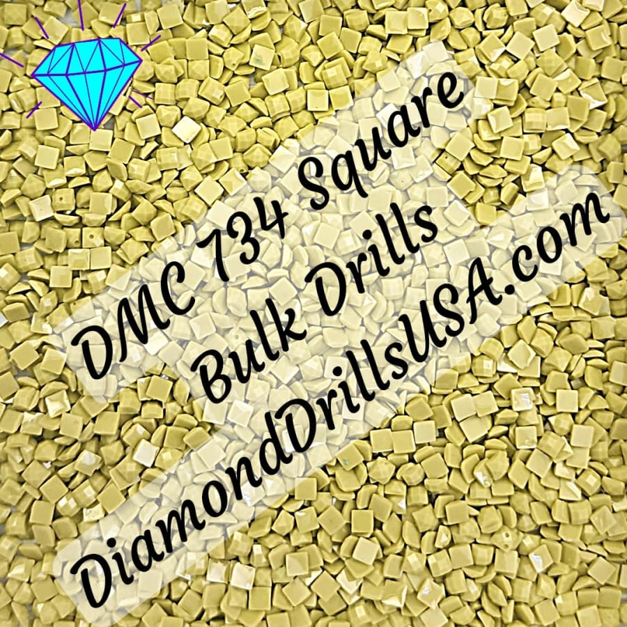 DMC 734 SQUARE 5D Diamond Painting Drills DMC 734 Light