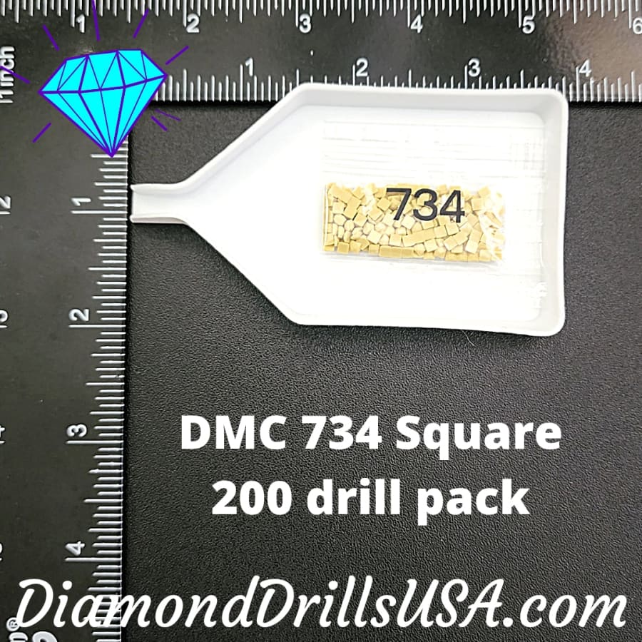 DMC 734 SQUARE 5D Diamond Painting Drills DMC 734 Light