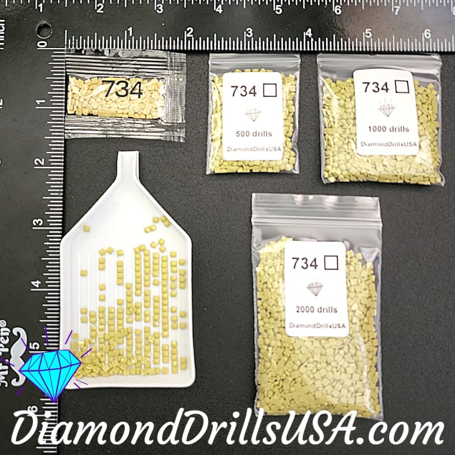 DMC 734 SQUARE 5D Diamond Painting Drills DMC 734 Light