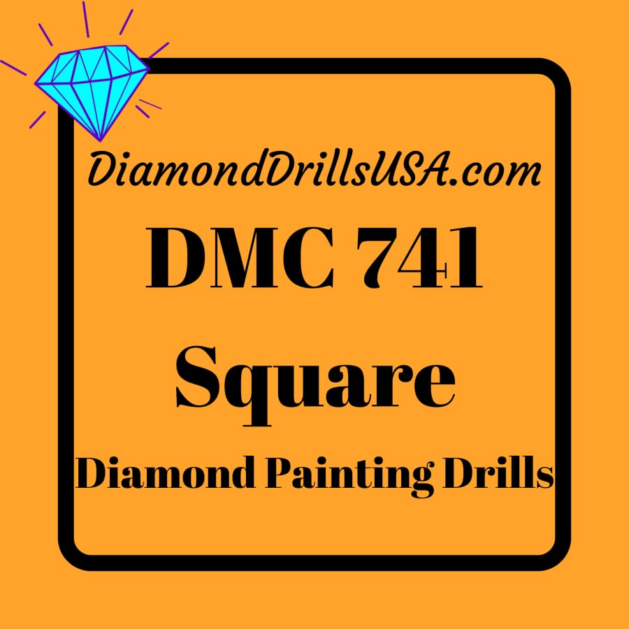 DMC 741 SQUARE 5D Diamond Painting Drills Beads DMC 741