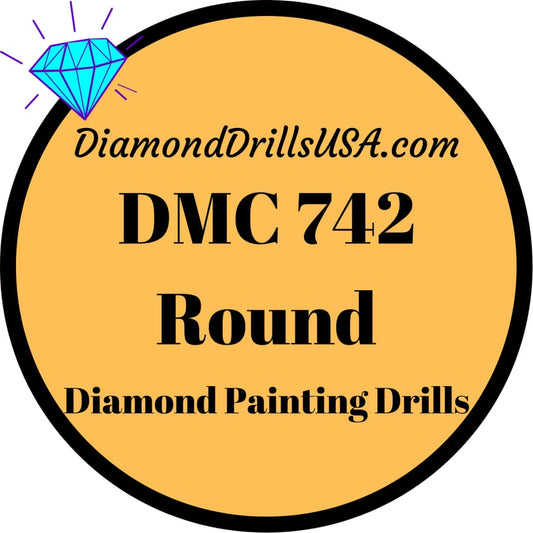 DMC 742 ROUND 5D Diamond Painting Drills Beads DMC 742 Light