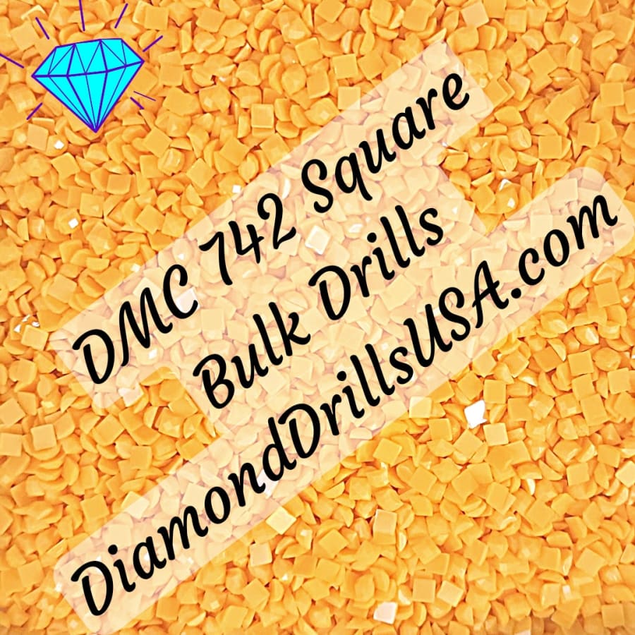 DMC 742 SQUARE 5D Diamond Painting Drills Beads DMC 742
