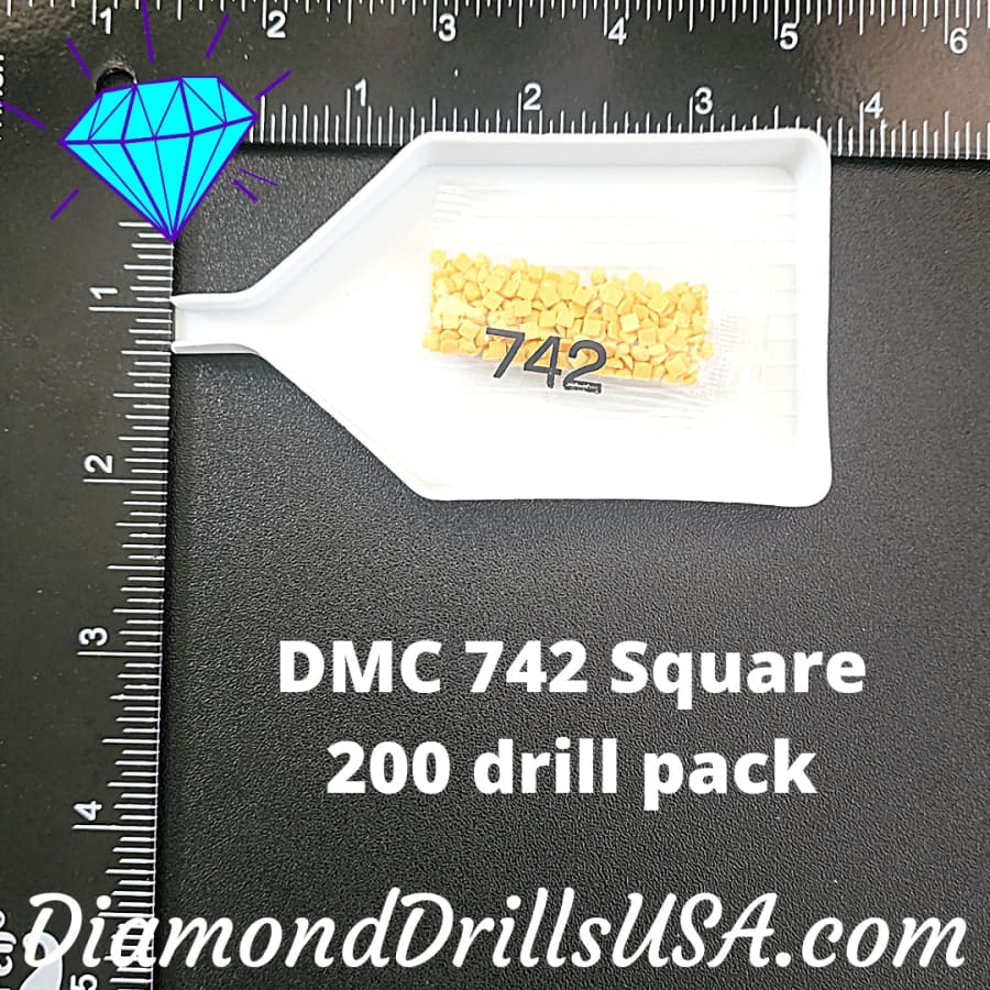 DMC 742 SQUARE 5D Diamond Painting Drills Beads DMC 742