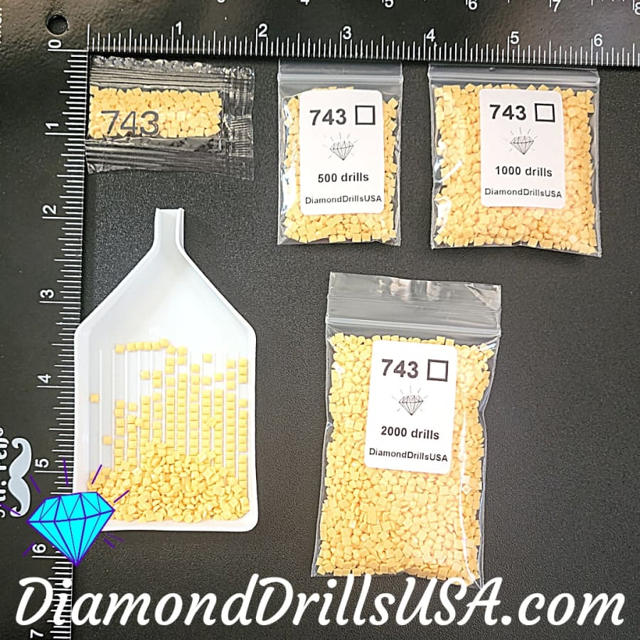 DMC 743 SQUARE 5D Diamond Painting Drills Beads DMC 743 Pale