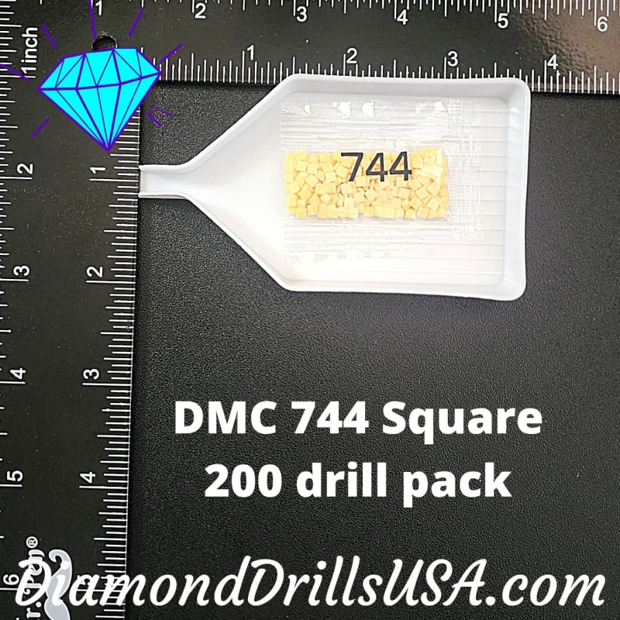 DMC 744 SQUARE 5D Diamond Painting Drills DMC Beads 744 Pale