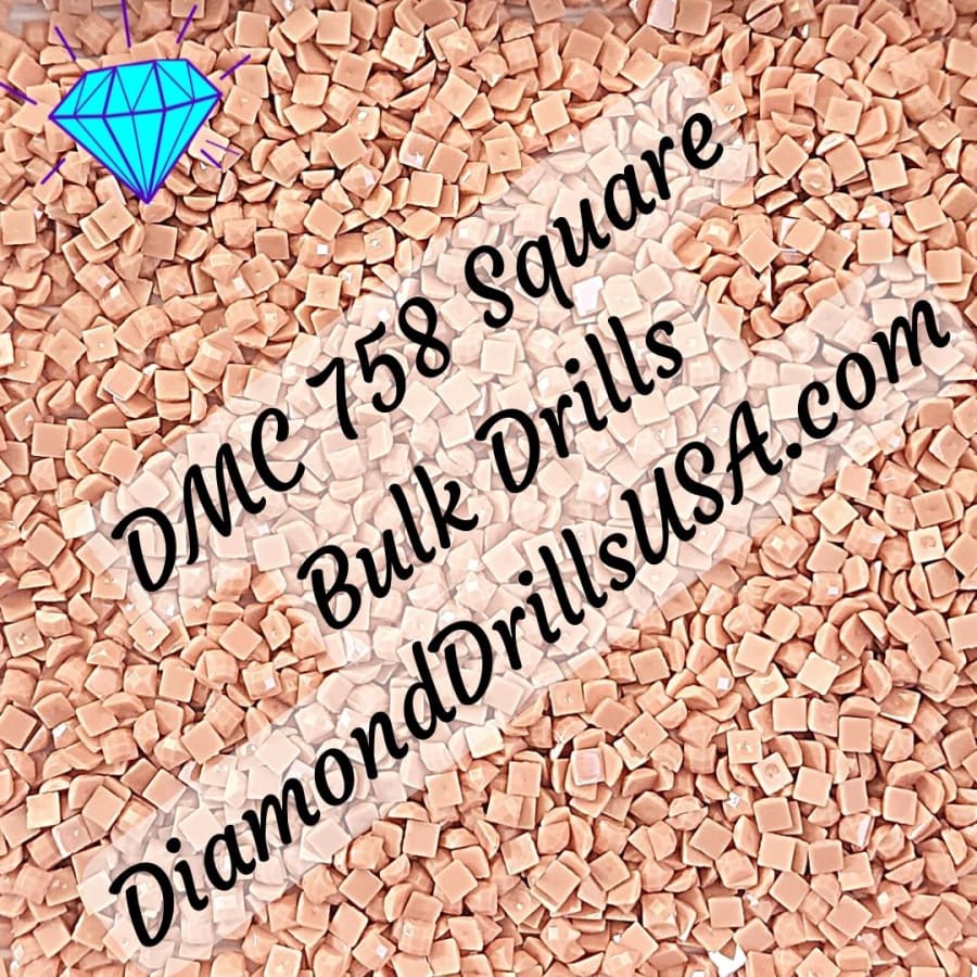 DMC 758 SQUARE 5D Diamond Painting Drills Beads DMC 758 Very