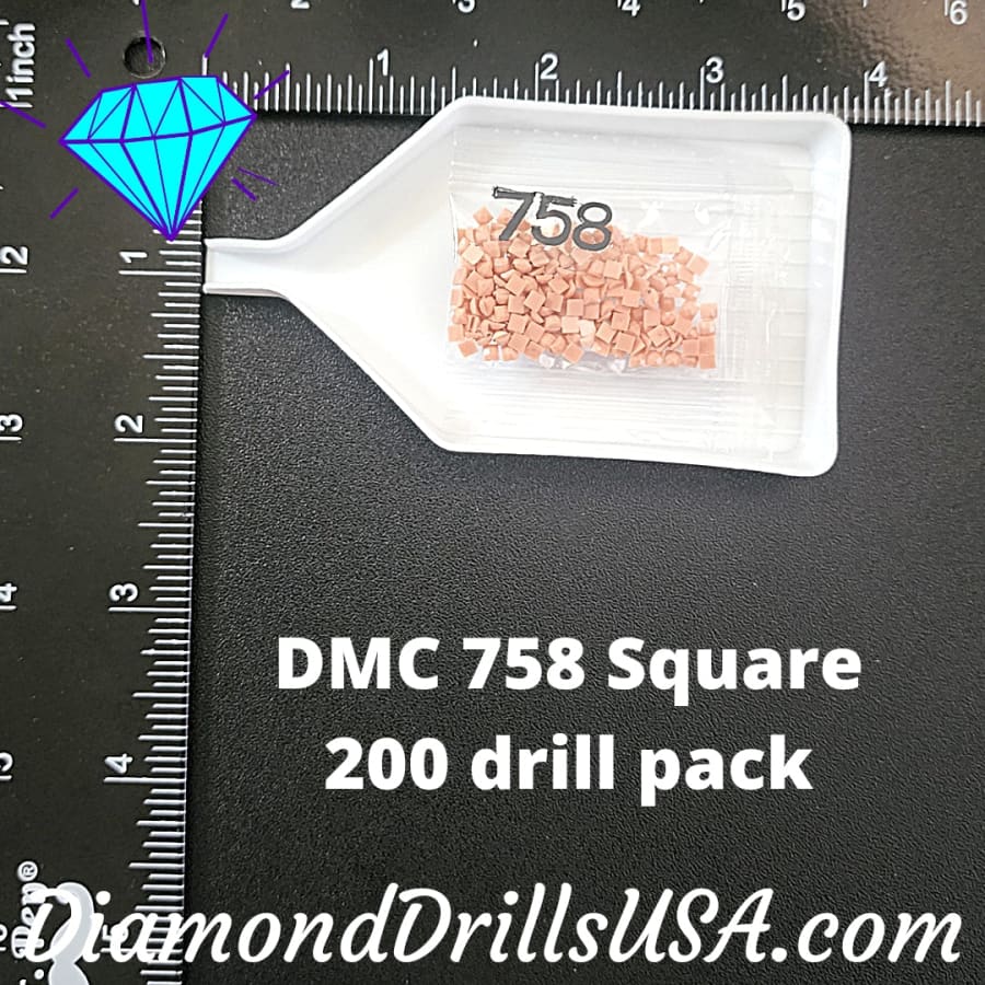 DMC 758 SQUARE 5D Diamond Painting Drills Beads DMC 758 Very