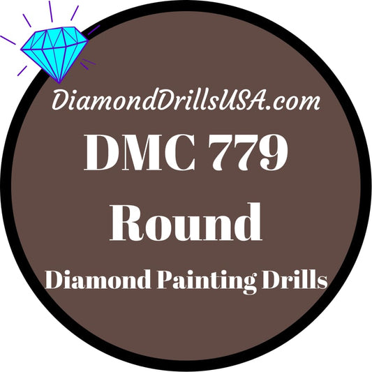 DMC 779 ROUND 5D Diamond Painting Drills Beads DMC 779 Dark 